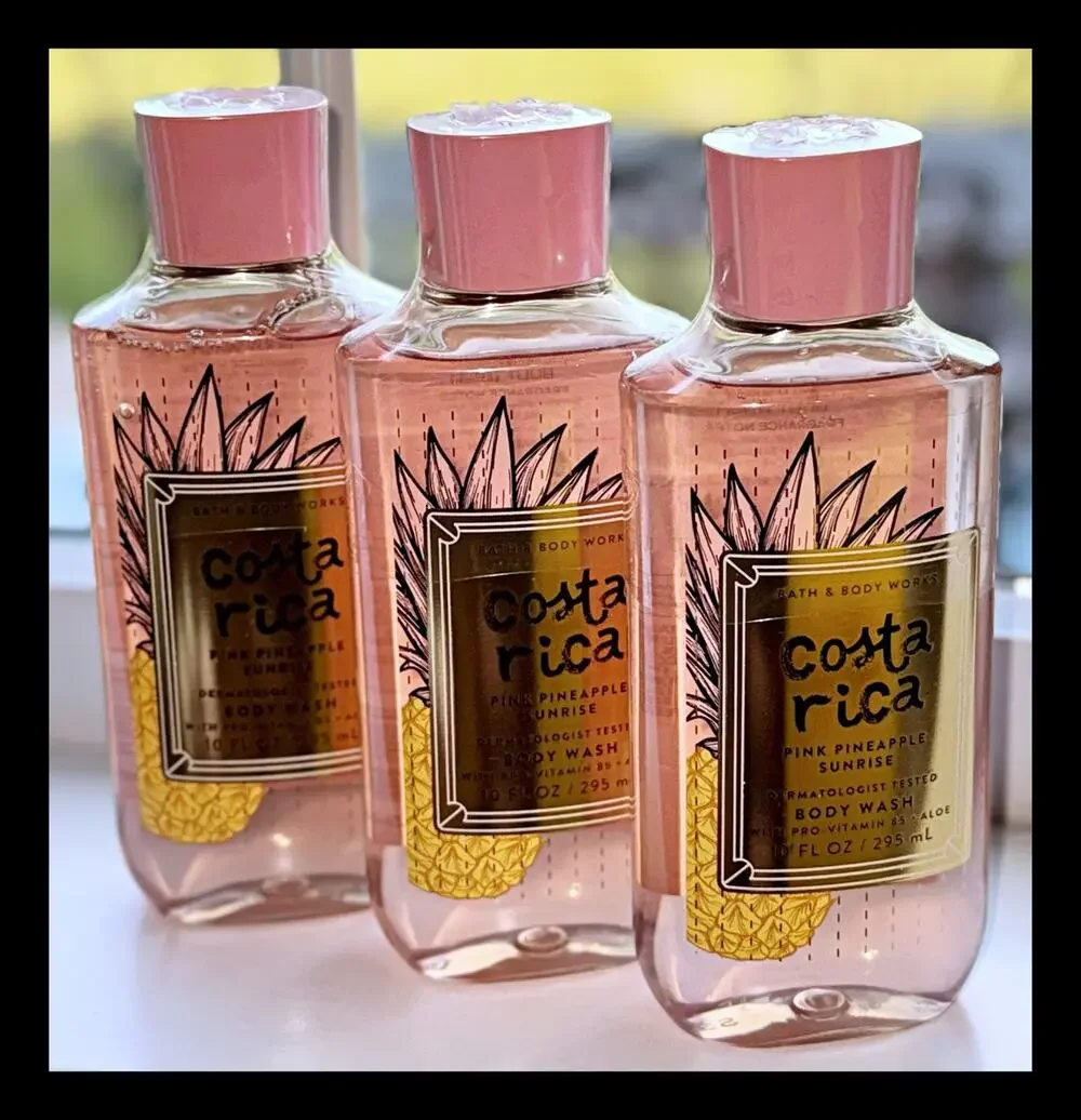 Bath & Body Works Costa Rica Pink Pineapple 10oz Shower Gel Body Wash Aloe B5 x3